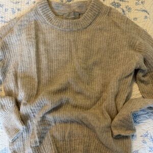 EVERLANE CACOON ALPACA CREWNECK-S-ALMOND